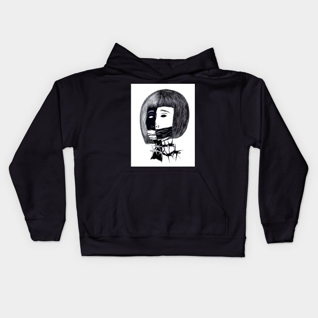 Kayako  Samara - Outline Kids Hoodie by Crafton Megan Art